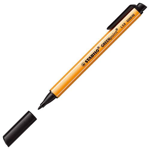 STABILO Faserschreiber GREENpoint, Faserstift, schwarz, 0,8mm, 1 Stück Artikelbild