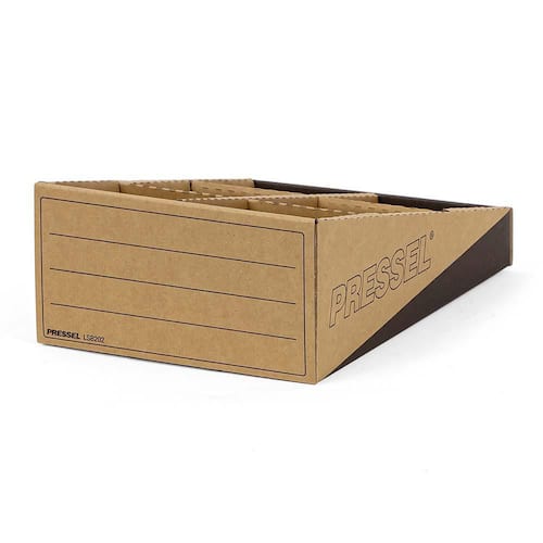 Pressel Lagersichtbox mit Mittelsteg, Kleinteilebox, 6 Fächer, 202x304x109(42)mm, braun/schwarz, 20 Stück Artikelbild Secondary5 L