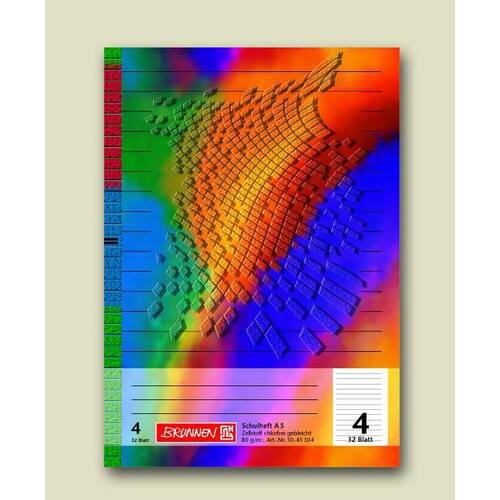BRUNNEN Schulheft Regenbogen, Heft, kariert A6, 24 Blatt, 1 Stück Artikelbild Secondary1 L