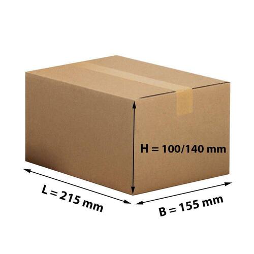 Pressel Faltkarton 1-wellig, braun, Versandkarton, Faltschachtel, 215x155x100/140mm, 25 Stück Artikelbild Secondary2 L