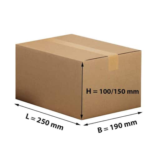Pressel Faltkarton 1-wellig, braun, Versandkarton, Faltschachtel, 250x190x80/150mm, 25 Stück Artikelbild Secondary2 L