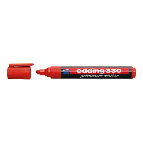 edding Märkpenna Permanent 330 med snedskuren spets, 1–5 mm, röd produktfoto Secondary1 L