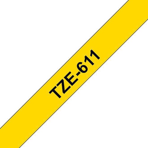 Brother Schriftband für P-Touch, 6 mm, Gelb/Schwarz - TZE-611 Artikelbild