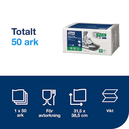 Klut TORK W8 Ekstra Sterk Biobasert (50) produktbilde Secondary1 L