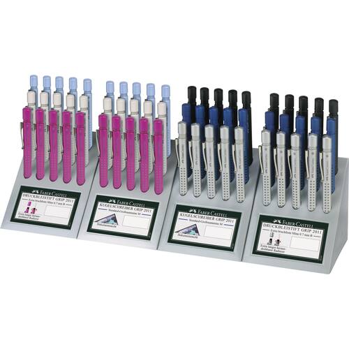 Faber-Castell Kugelschreiber GRIP 2011, Kuli mit Druckmechanik, schwarz, matt, Medium 0,7mm, Schreibfarbe: blau, 5 Stück Artikelbild Secondary1 L