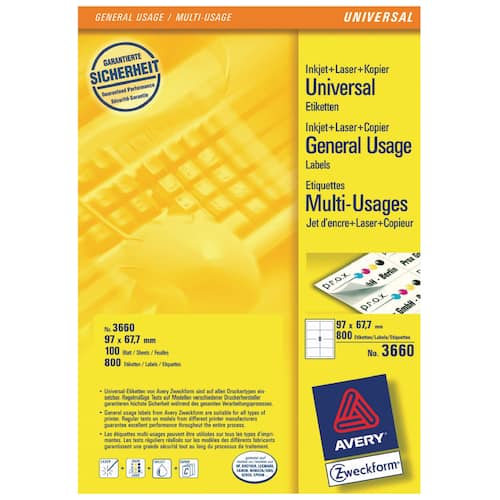 Etikett AVERY Ultragrip 97x67,7mm (800) produktbilde Secondary2 L