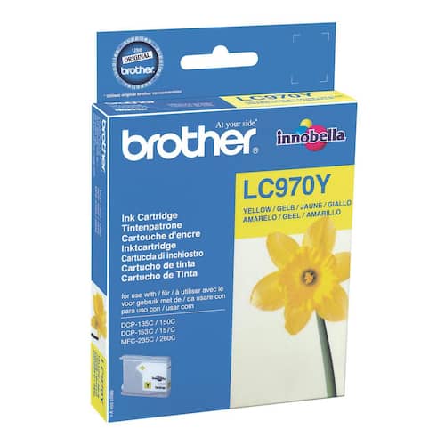 Brother Bläckpatron LC970 Y, LC-970Y, Innobella™-bläck, gul, singelförpackning produktfoto