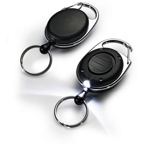 Durable Schlüsselring Jojo Style, Schlüsselband, Schlüsselanhänger, mit LED-Lampe, schwarz, mit Metallclip, 1 Stück Artikelbild Secondary1 L