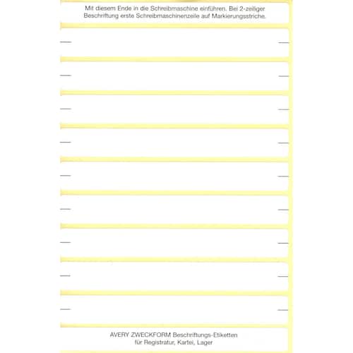 Avery Beschriftungsetiketten, handschriftlich oder für Schreibmaschinen, A4, 105 x 13mm, weiß, 252 Stück Artikelbild
