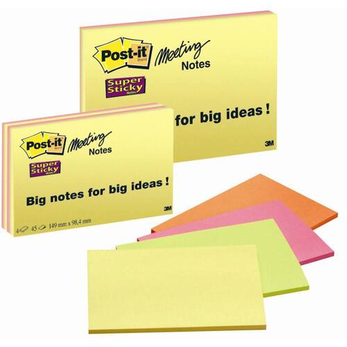 Post-it® SuperSticky MeetingNotes Haftnotizen 101x152 mm Artikelbild