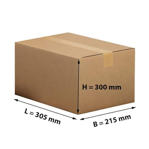 Pressel Faltkarton 1-wellig, braun, Versandkarton, Faltschachtel, 305x215x300mm, 25 Stück Artikelbild Secondary2 L