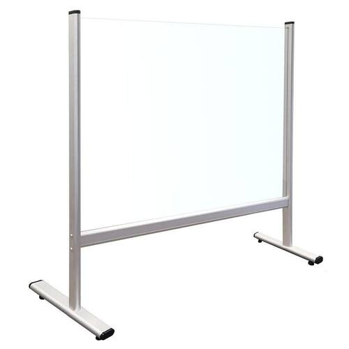 FRANKEN Thekenaufsatz mit Durchreiche, Schutzwand aus Sicherheitsglas 4mm, Spuckschutz, Hauchschutz, freistehend, 100x65cm, 1 Stück Artikelbild