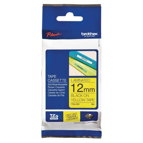 Brother Schriftband für P-Touch, 12 mm, Gelb/Schwarz - TZE-631 Artikelbild Secondary1 L