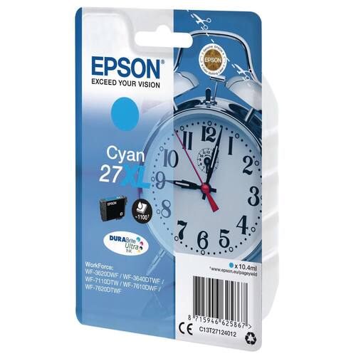 Epson Original Tinte 27XL, Tintenpartone, DURABrite Ultra, cyan, 1 Stück Artikelbild Secondary1 L