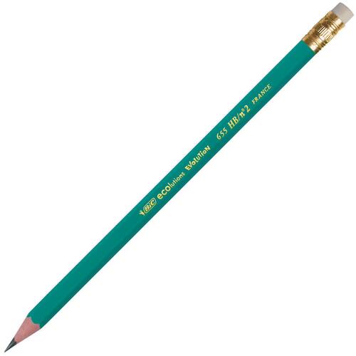 BIC® Graphit-Bleistift ECOlutions Evolution, HB-Mine, mit Radierer, Sechskantschaft, 12 Stück pro Packung Artikelbild Secondary1 L
