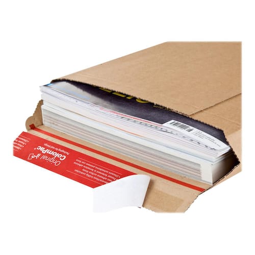 ColomPac Karton-Versandtasche mit Haftklebeverschluss und Aufreißfaden, 235x340x-35mm (A4), Braun, 100 Stück pro Packung, 3 Packungen Artikelbild Secondary1 L