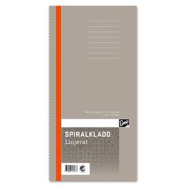 Spiralbunden anteckningsbok linjerad 96 ark 147x297mm produktfoto