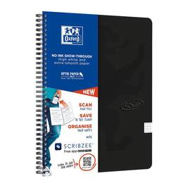 Notatbok OXFORD Touch A4+ 90g rut sort produktbilde