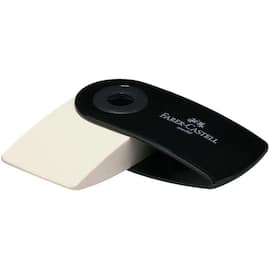 Faber-Castell Sleeve Mini Radierer mit Kunststoffhülle, 54x24x10 mm, weiß/schwarz, 1 Stück Artikelbild