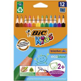 BIC® Kids Evolution, triangelformade färgpennor, olika färgpennor, förpackning: 12 produktfoto