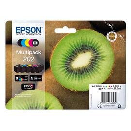 Epson Original Tintenpatrone 202, T02E740, Druckerpatrone, 5farbig, Fotoschwarz, Schwarz, Magenta, Cyan, Gelb, Multipack, 1 Packung Artikelbild