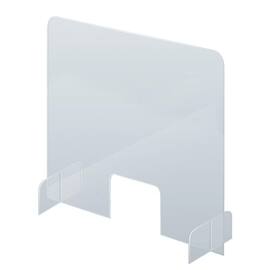 FRANKEN Theken-Aufsteller mit Handluke, Acryl-Schutzwand, Spuckschutz, Hauchschutz, freistehend, Acrylglas 5mm, 495x845mm (BxH), 1 Stück Artikelbild