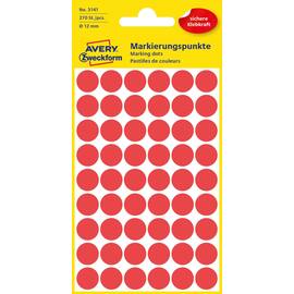 Etikett AVERY manuell ø12mm rød (270) produktbilde