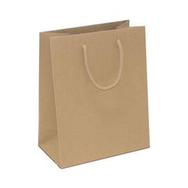 Papiertragetasche Roma, Geschenktaschen, 185x105x230mm, natur, 10 Stück Artikelbild