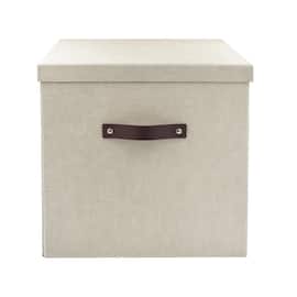 Bigso Box Förvaringsbox med lock kartong stor linne produktfoto