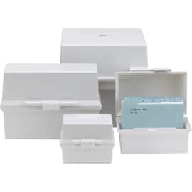 Esselte Cardo kortbox, polystyren, A6, 250 kort, 140 x 177 x 120 mm, ljusgrå produktfoto