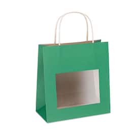 Tragetaschen mit Sichtfenster XS, Geschenktasche, 110x60x150mm, grün, 12 Stück Artikelbild