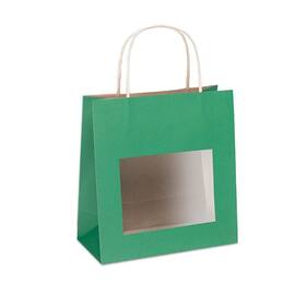 Tragetaschen mit Sichtfenster XS, Geschenktasche, 110x60x150mm, grün, 12 Stück Artikelbild
