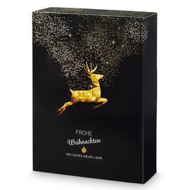 Flaschenkarton für 3 Flaschen ''Goldhirsch'', schwarz mit Aufdruck, 250x90x360mm, 25 Stück Artikelbild
