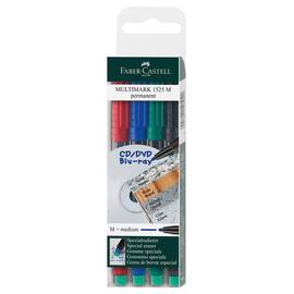 Faber-Castell Overheadstift Multimark, OHP-Stifte, M, 1 mm, permanent, farblich sortiert, 4er-Set, 1 Packung Artikelbild