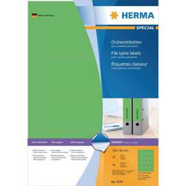 Herma Rückenschild, selbstklebend, breit / kurz, 61 x 192 mm, grün - 80 Stück Artikelbild