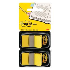 Post-it® Index-Haftstreifen 680, Haftmarker, beschriftbar, 25,4 x 43,2 mm, gelb, 2 x 50 Blatt pro Packung Artikelbild