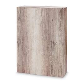 Flaschenkarton für 3 Flaschen ''Wood'', braun in Holzoptik, 250x90x360mm, 25 Stück Artikelbild