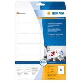 Herma Etiketten wiederablösbar, removeable, A4, weiß, 96x42,3mm, 300 Stück Artikelbild