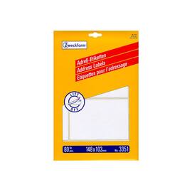 Avery Adress-Etiketten 3351, Kleinformat, 148 x 103 mm, weiß, 20 Blatt, 80 Etiketten Artikelbild