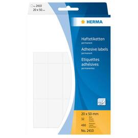 Herma Etiketten 2410, Aufkleber, Papier, weiß, 20x50mm, 480 Stück Artikelbild