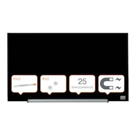Nobo Whiteboard, Glastavla i widescreenformat, väggmonterad, magnetisk glasyta, 31'', svart produktfoto