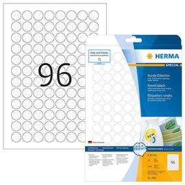 Herma Inkjet-, Laser- und Kopieretiketten, rund, weiß, 20mm, 2400 Stück Artikelbild