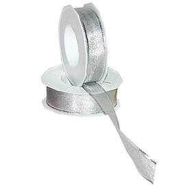 Geschenksband ''Luxury'', breit mit Drahtkante, silber, 40mm, 20 lfm, 5 Rollen Artikelbild