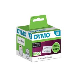 Dymo S0722560 LW små namnskyltsetiketter, svart text på vit botten, 89 x 41 mm produktfoto