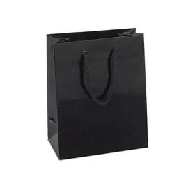 Papiertragetasche Roma, Geschenktaschen, 185x105x230mm, schwarz, 10 Stück Artikelbild