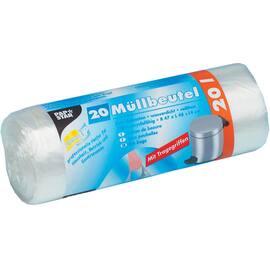 PAPSTAR Müllsack mit Trageschlaufe, HDPE, 20 l, transparent, 1 Rolle Artikelbild