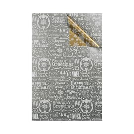 Geschenkpapier ''X-Mas Silver-Gold'' 2-seitig bedruckt, silber und gold, 250 lfm, 70cm breit, 1 Rolle Artikelbild