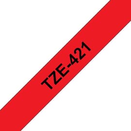 Brother Tape TZE421 9mm svart på röd produktfoto