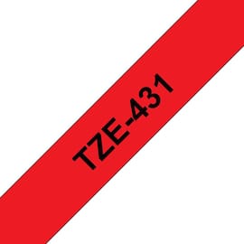Tape BROTHER TZe-431 12mmx8m sort/rød produktbilde