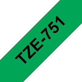 Brother TZe-751 Schriftband, Beschriftungsband, schwarz auf grün, 24mm x 8m, 1 Stück Artikelbild